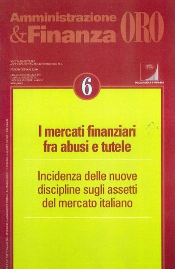 I mercati finanziari fra abusi e tutele I mercati finanziari fra abusi e tutele
